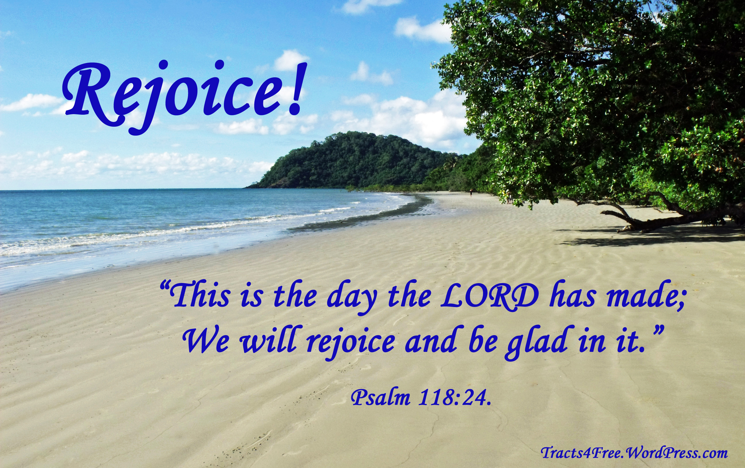 Rejoice Bible verse poster.