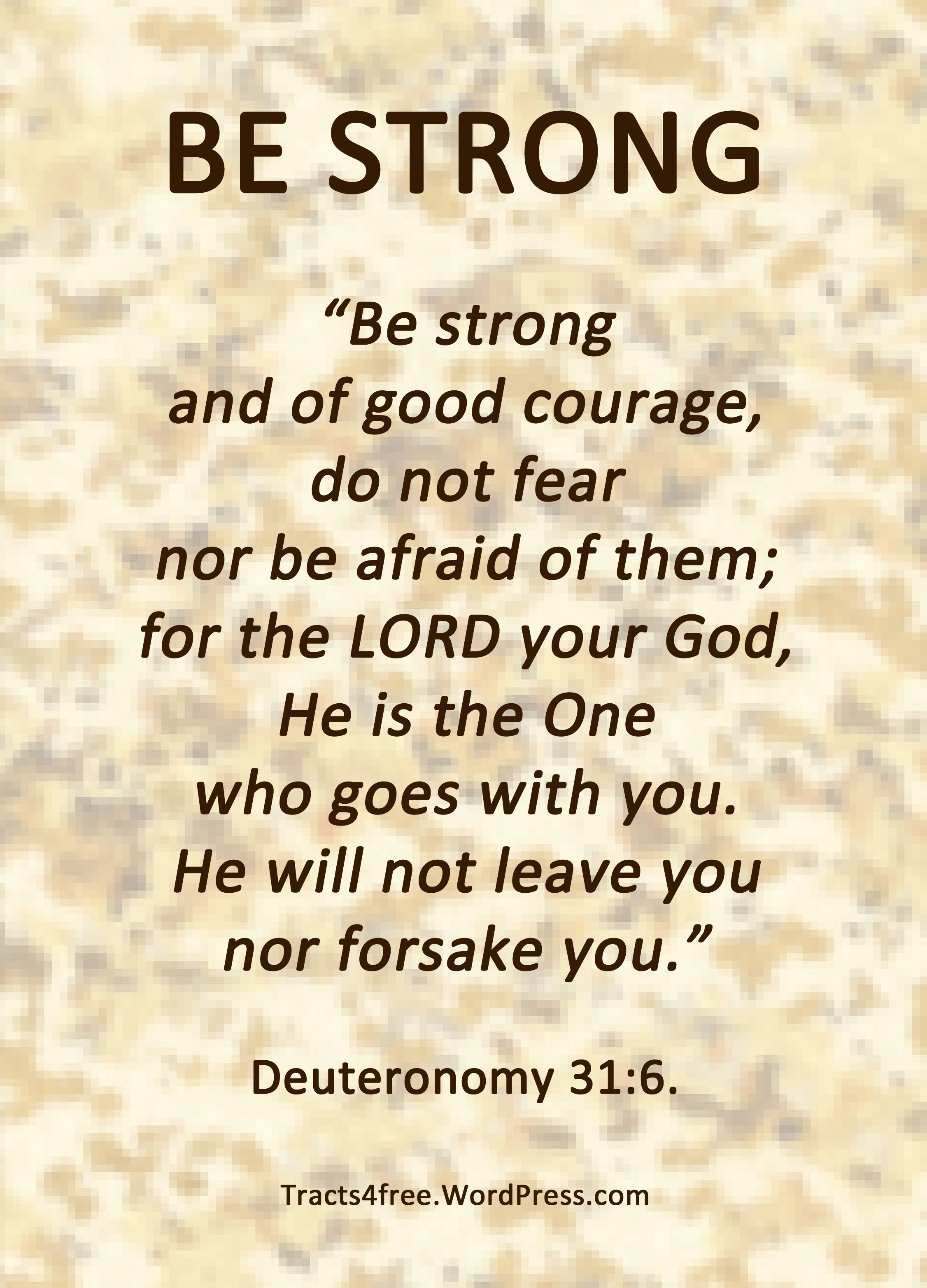 Be Strong Scripture poster.